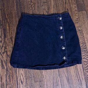 Topshop Dark Blue Buttoned Mini Skirt